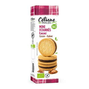 Mini biscuits fourrés cacao sans gluten bio