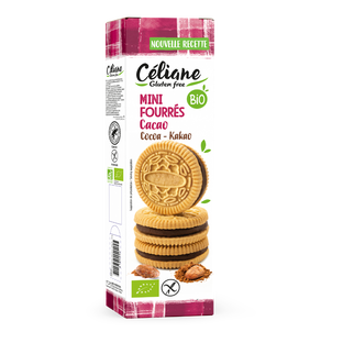 Mini biscuits fourrés cacao sans gluten bio