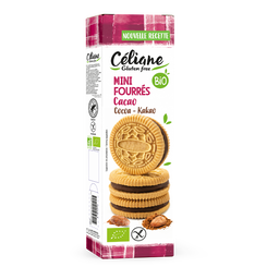 Mini biscuits fourrés cacao sans gluten bio