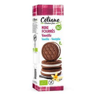 Mini biscuits fourrés vanille sans gluten bio