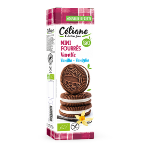 Mini biscuits fourrés vanille sans gluten bio