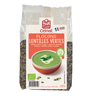Flocons de lentilles vertes bio