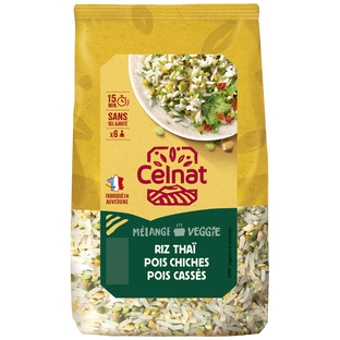 Riz thaï demi complet pois cassés & pois chiches bio