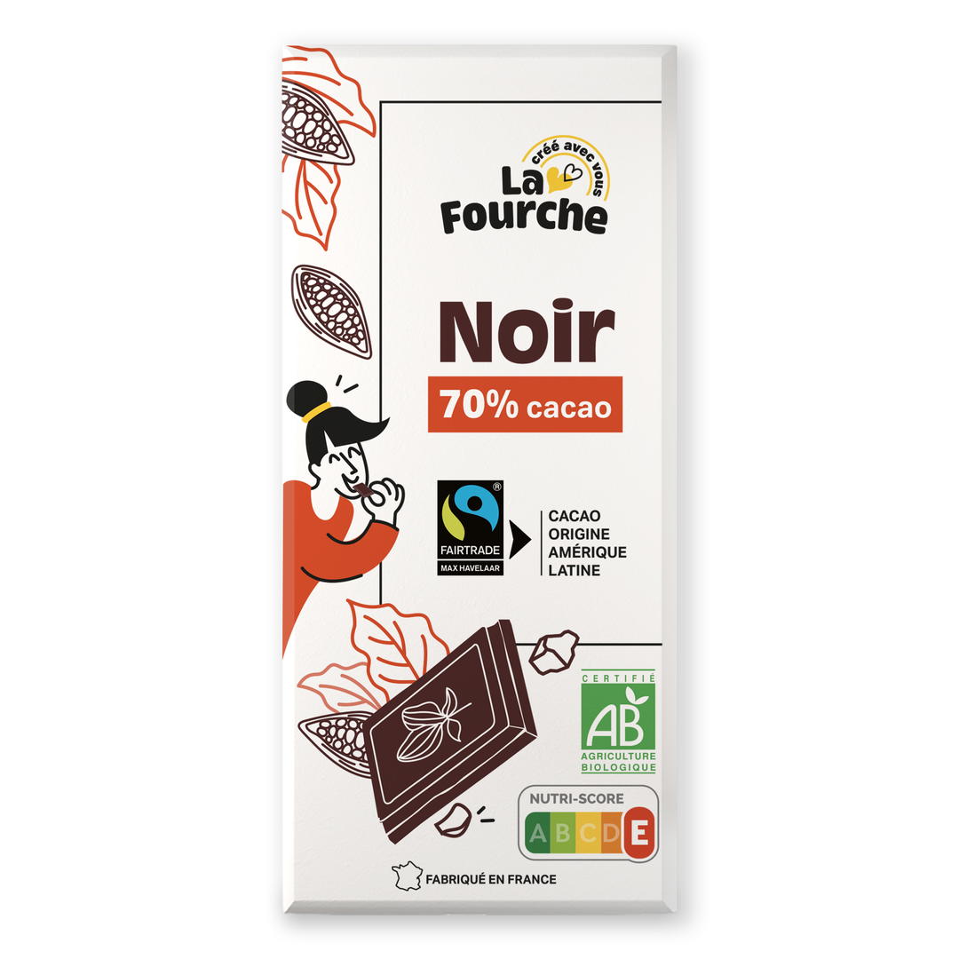 Chocolat noir 70% bio et équitable