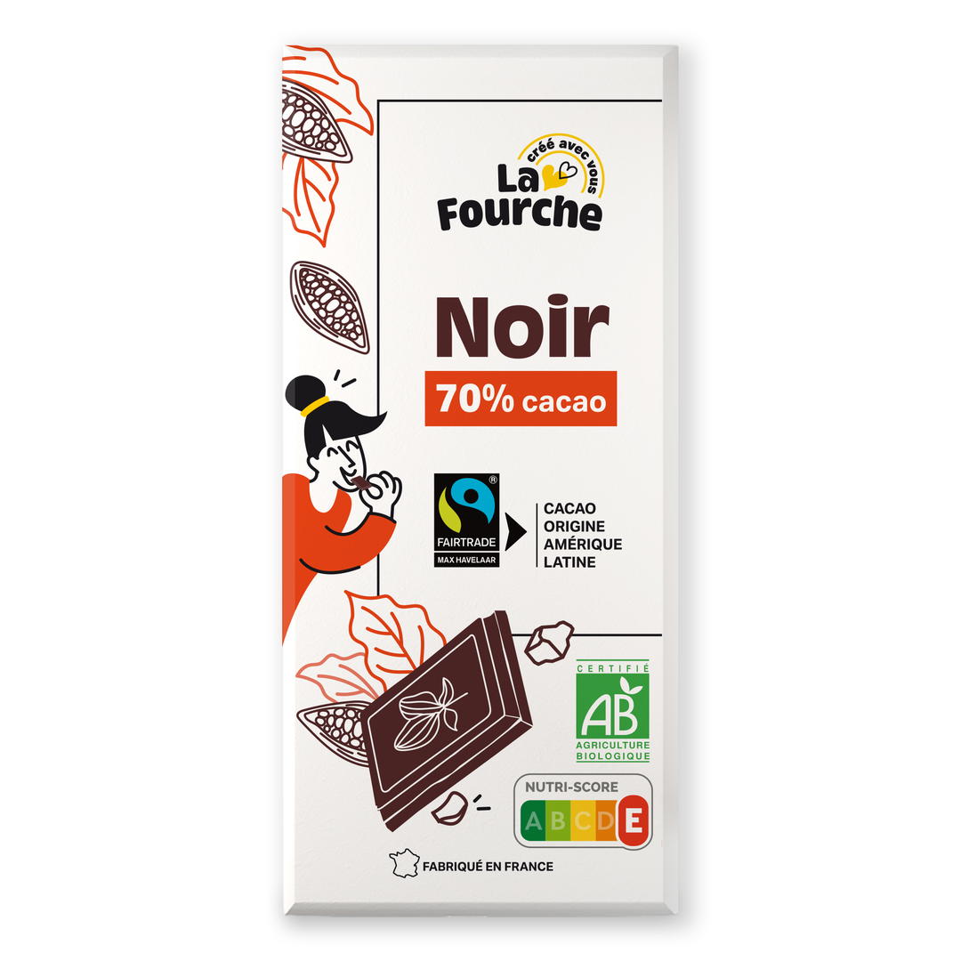 Chocolat noir 70% bio et équitable