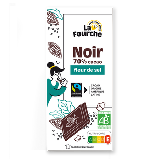 Chocolat noir 70% à la fleur de sel bio et équitable