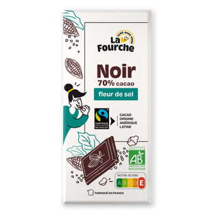 Chocolat noir 70% à la fleur de sel bio et équitable
