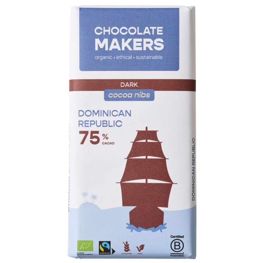 Bio Schokolade Dunkel Kakaonibs 75% Kakao