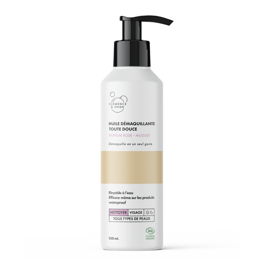 Huile démaquillante toute douce parfum rose muguet