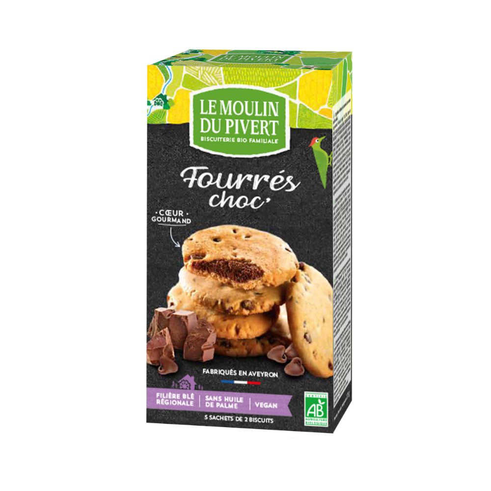 Cookies fourrés chocolat noir bio