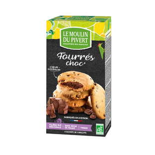 Cookies fourrés chocolat noir bio