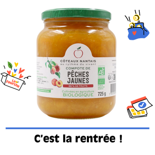 Compote de pêches jaunes bio
