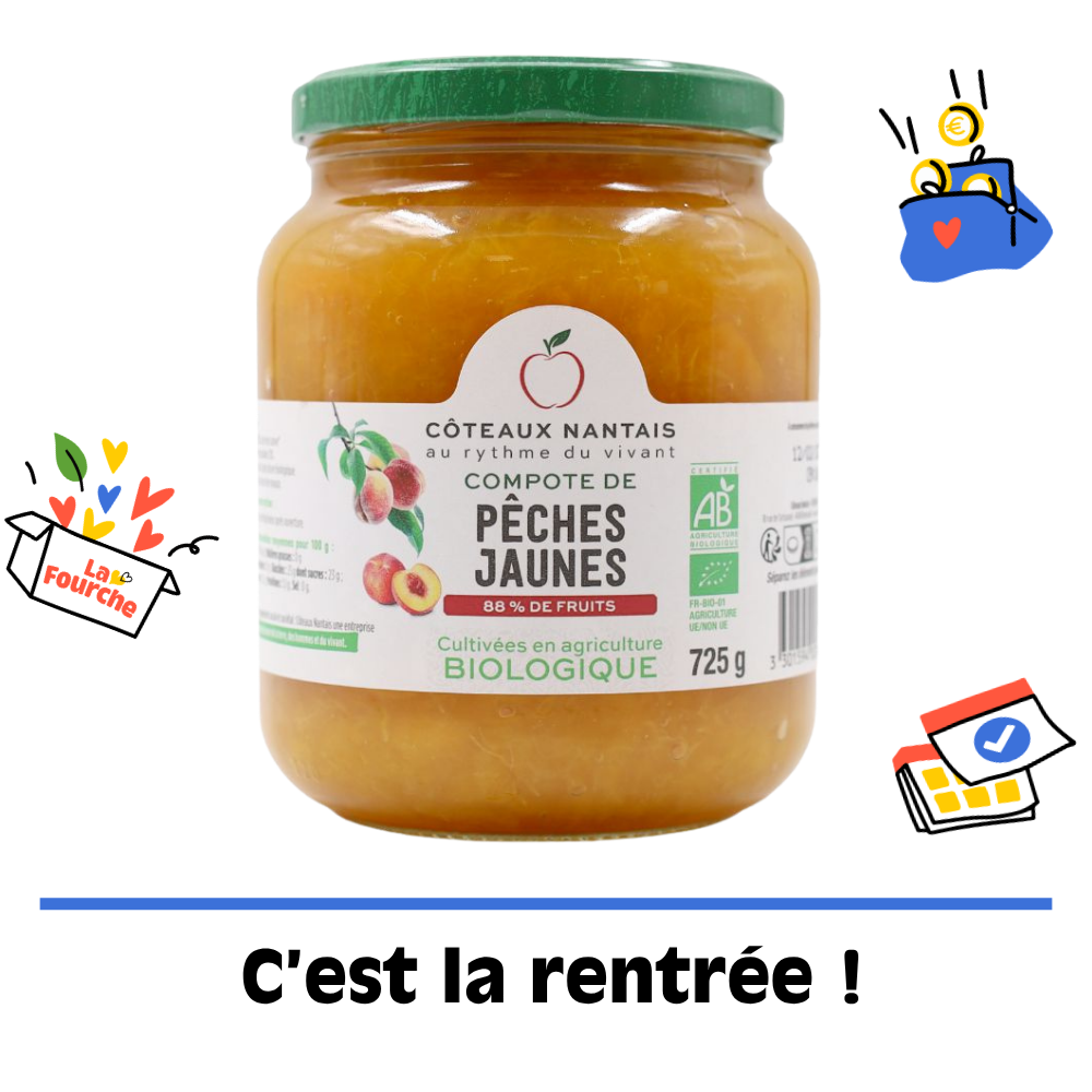 Compote de pêches jaunes bio