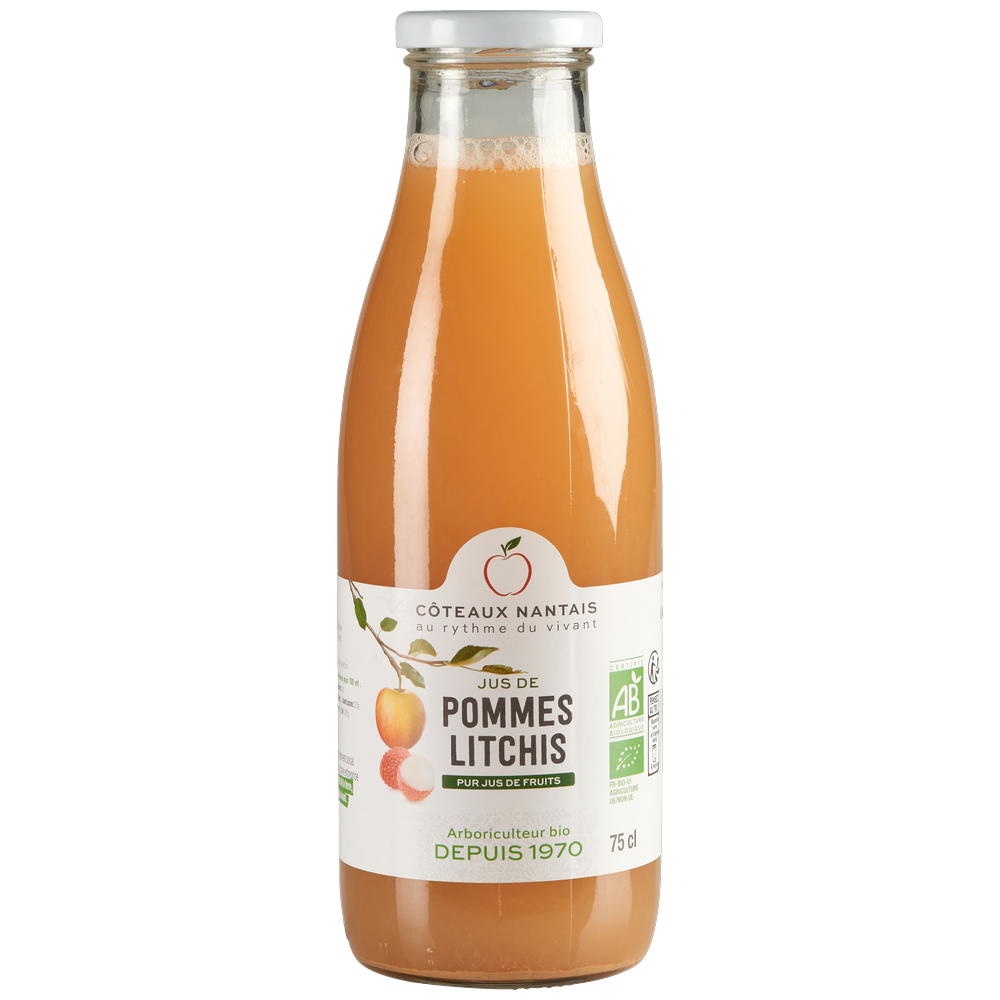 Jus de pommes litchis bio