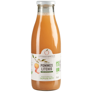 Jus de pommes litchis bio