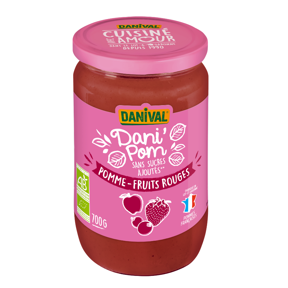 Compote pomme fruits rouges bio