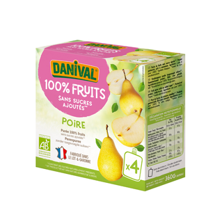Compotes en Gourde Poire - 4x90g Bio