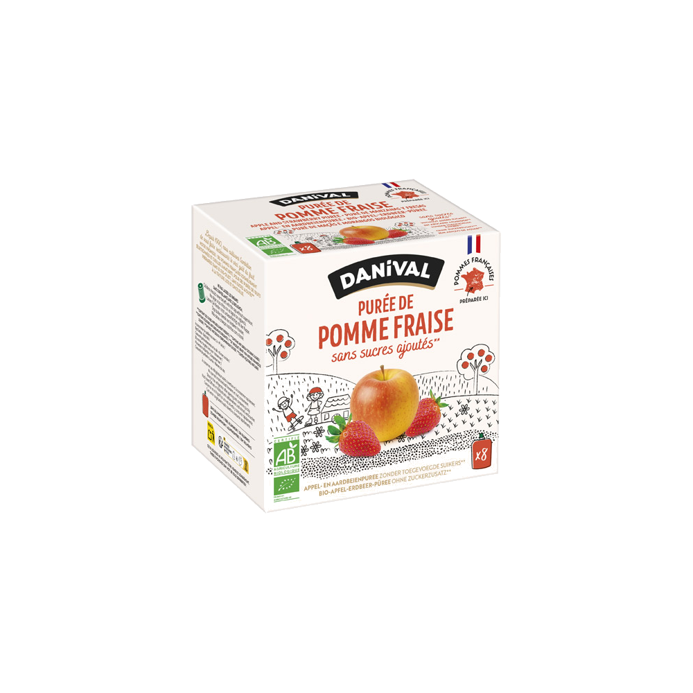 Poki bio pomme fraise en gourde - 8x90g