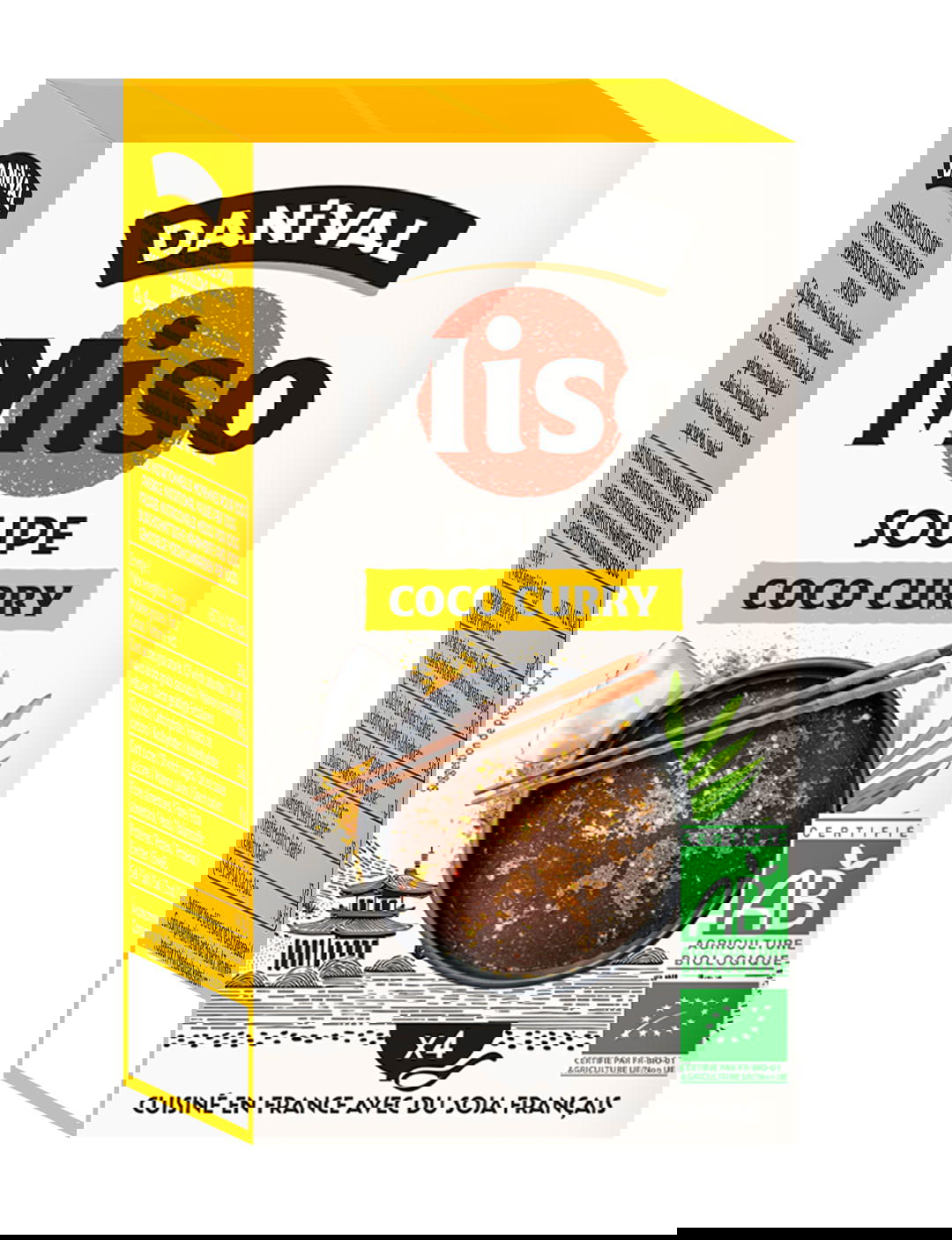 Soupe miso coco curry bio