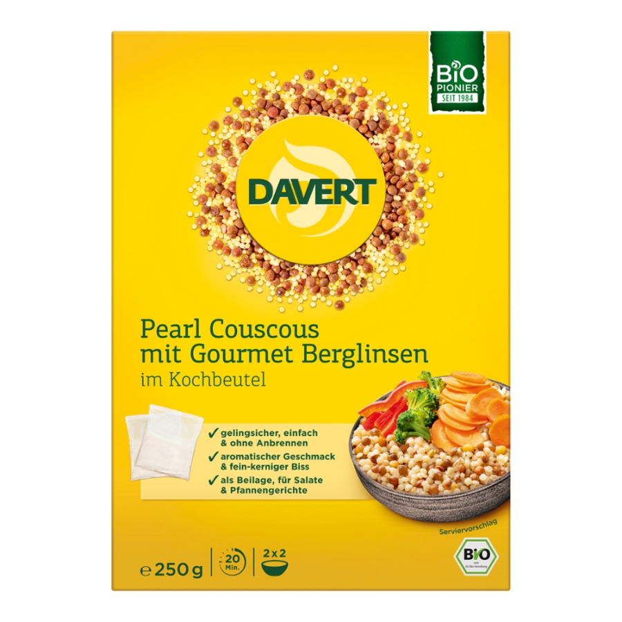 Bio Pearl Couscous mit Berglinsen