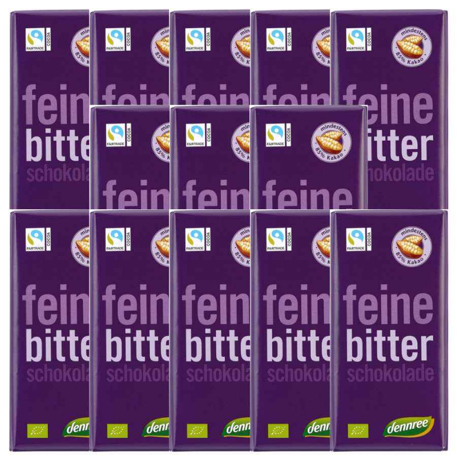 Bio Schokolade Feine Bitter, vegan, Karton 13 Stk.