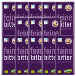 Bio Schokolade Feine Bitter, vegan, Karton 13 Stk.