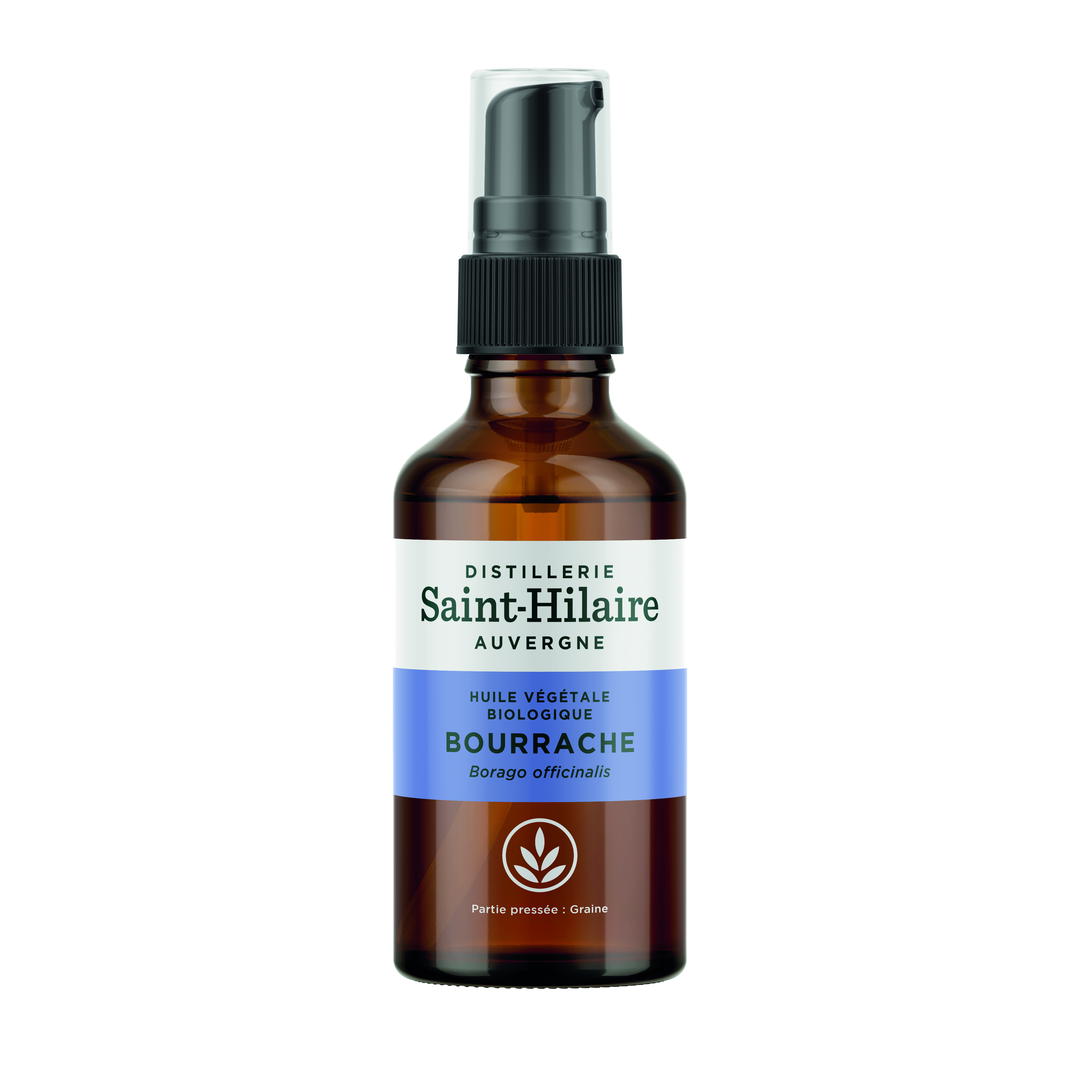 Huile végétale de bourrache bio - peaux matures, sèches & sensibles
