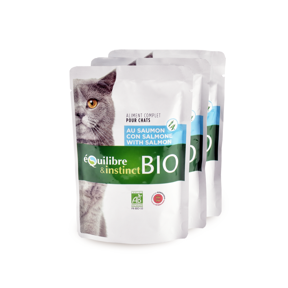 Pochon pour chat viande et saumon bio