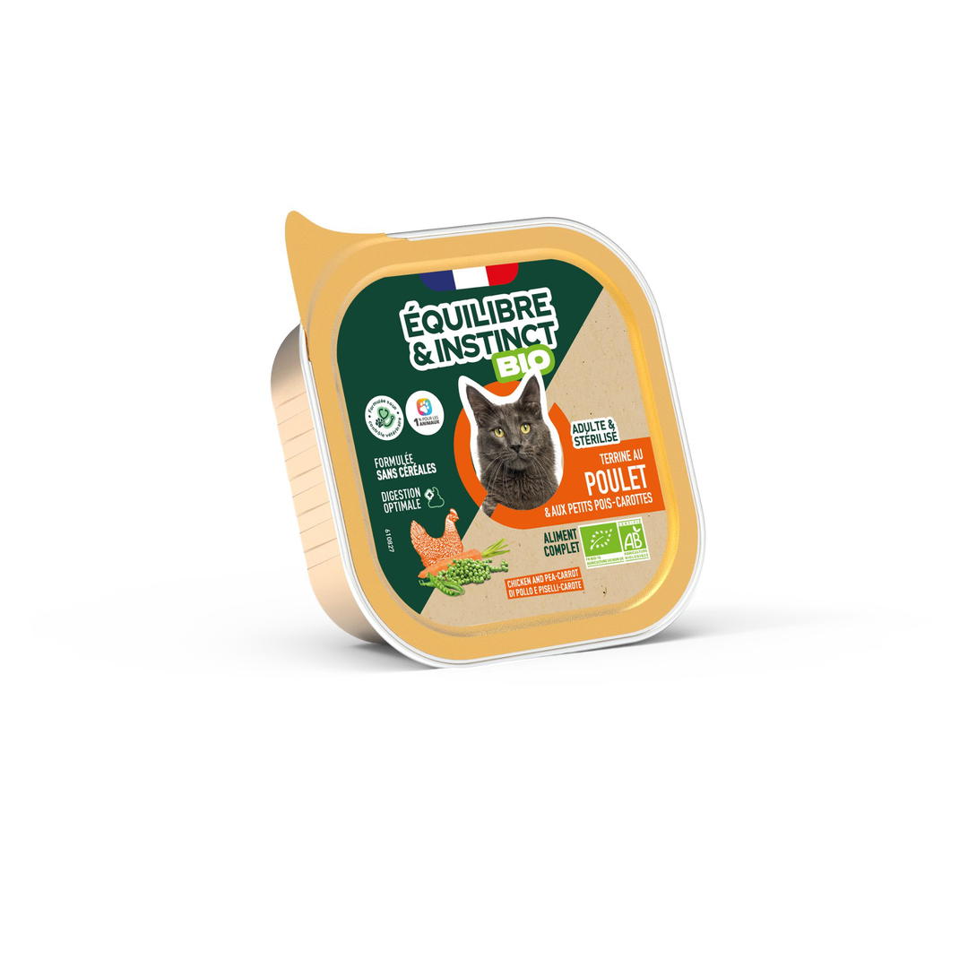 Terrine pour chat poulet légumes bio