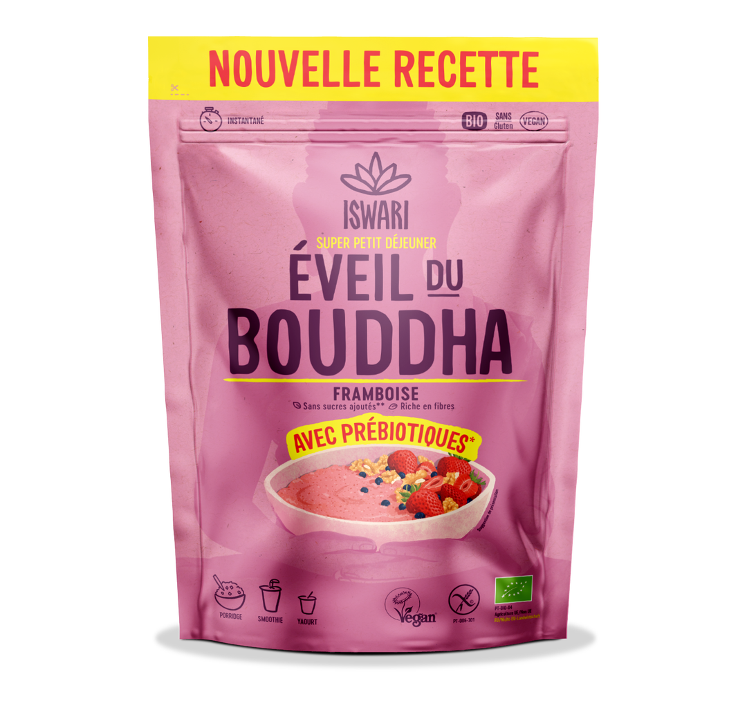 Petit déjeuner éveil du bouddha à la framboise bio