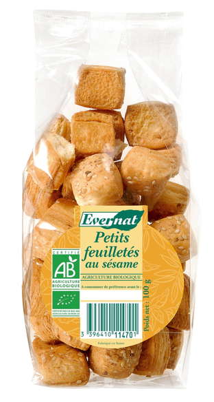 Petits feuilletés au sésame bio