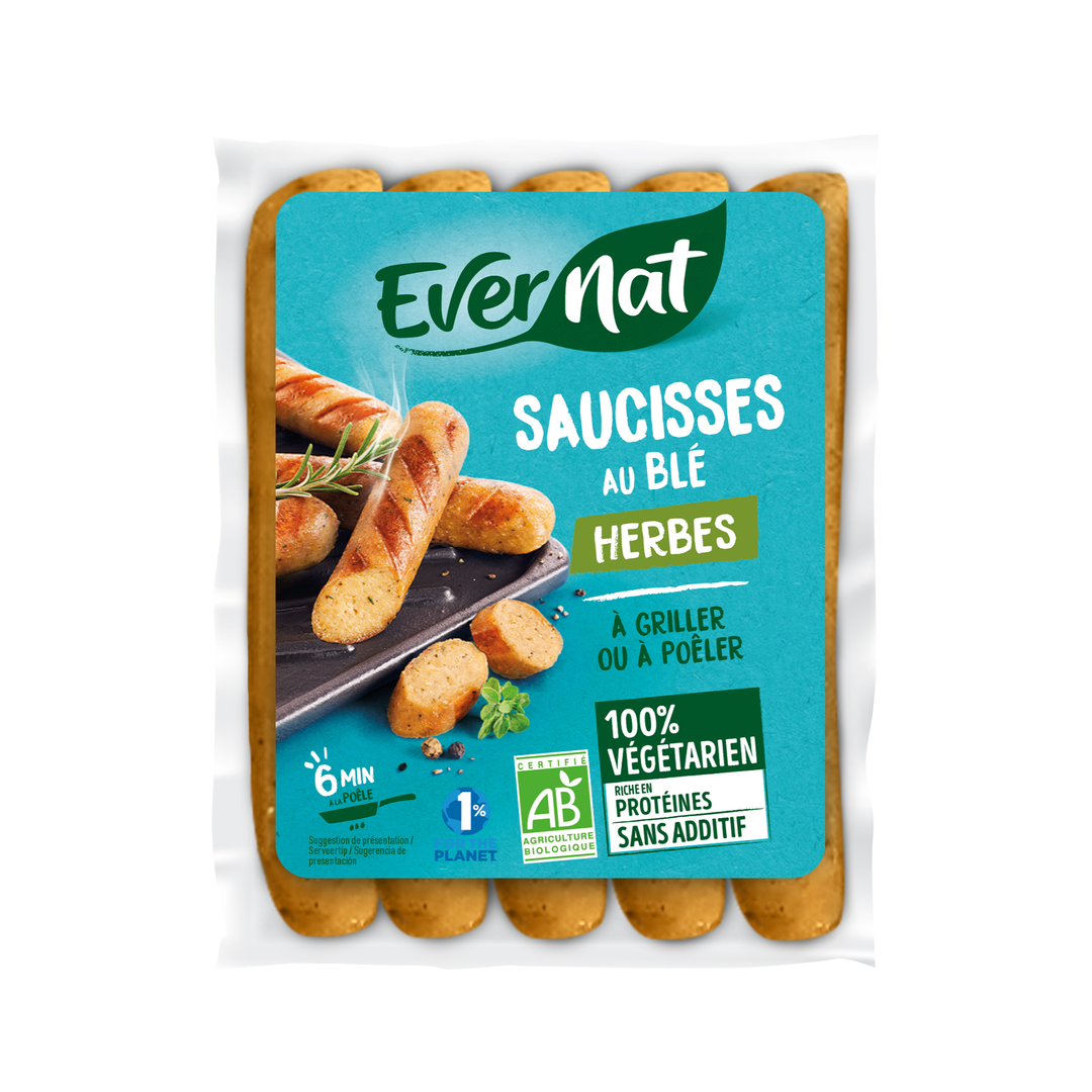 Saucisses végétales blé et herbes bio
