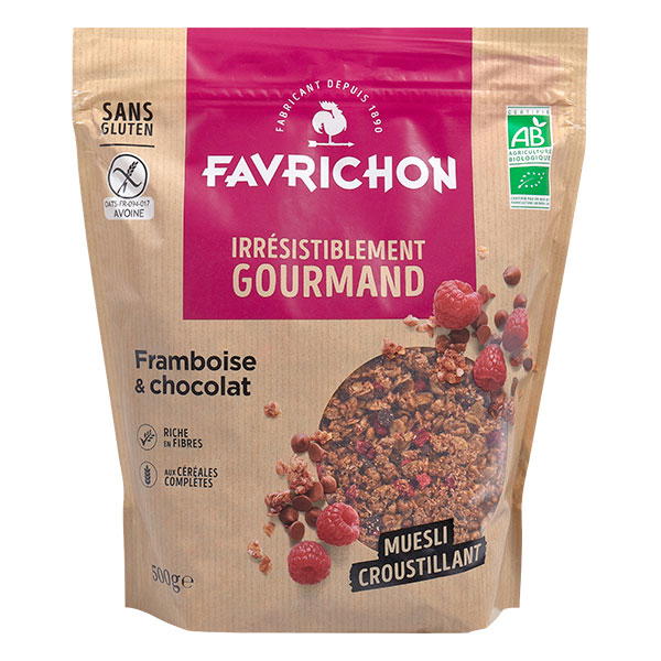 Muesli Croustillant Framboise Chocolat Bio 1kg Favrichon