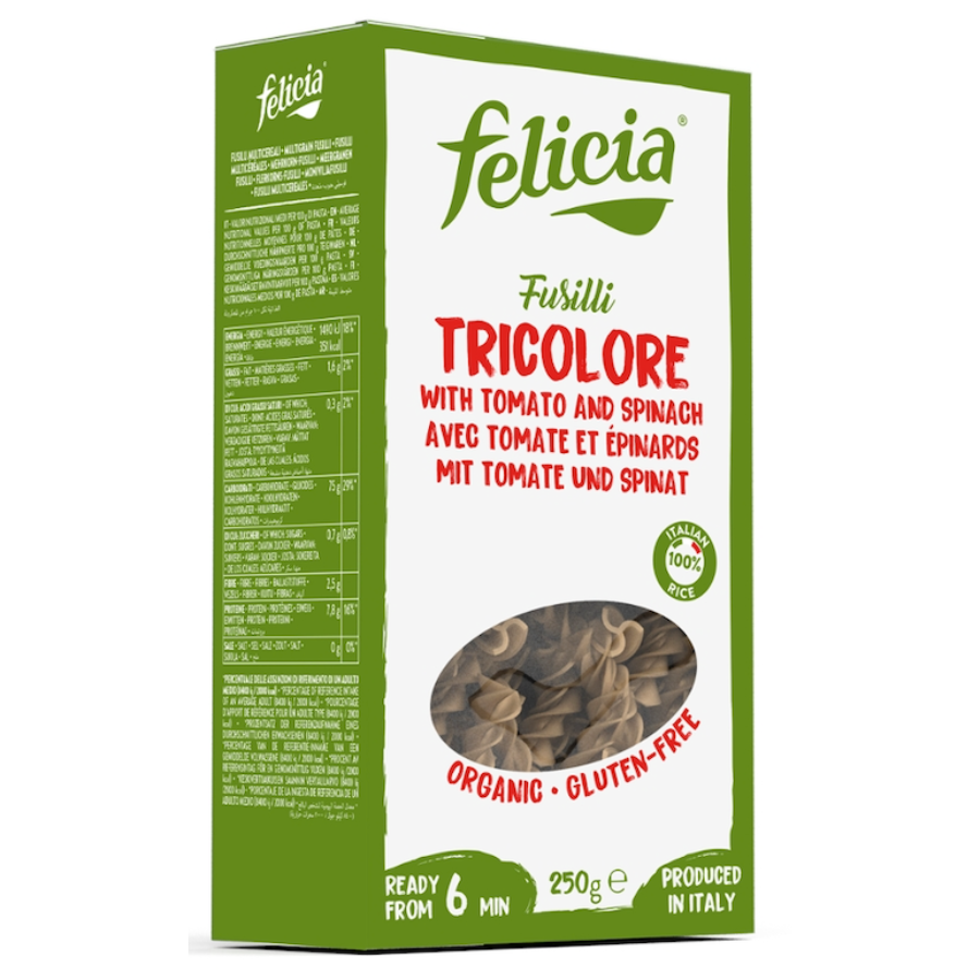 Bio Reis-Fusilli Tricolore, glutenfrei