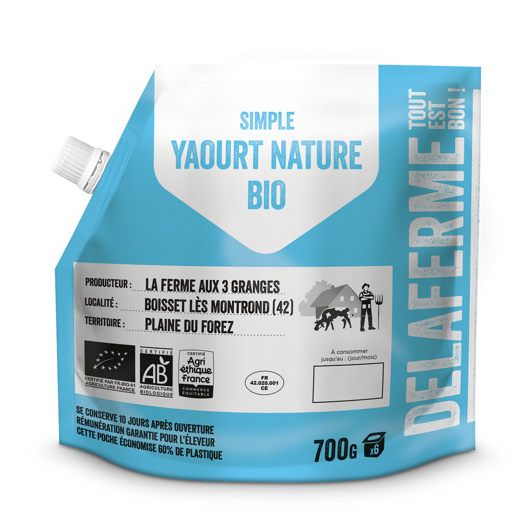 Yaourt Brassé Nature Fermier Équitable Bio