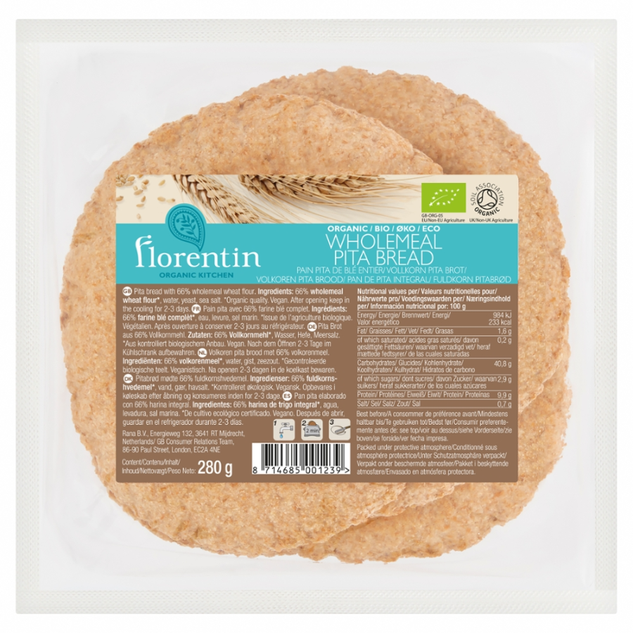 Bio Pita Vollkorn-Brot, 4 Stück