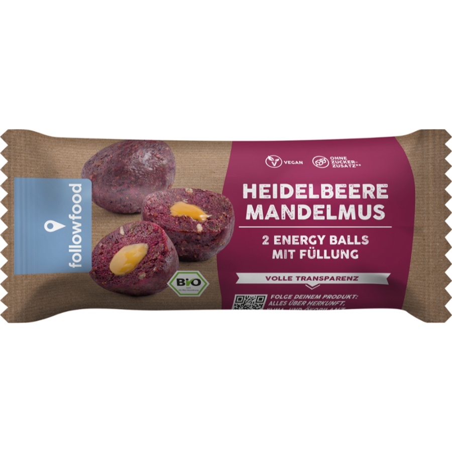 Bio Energy Balls Heidelbeere & Mandelmus