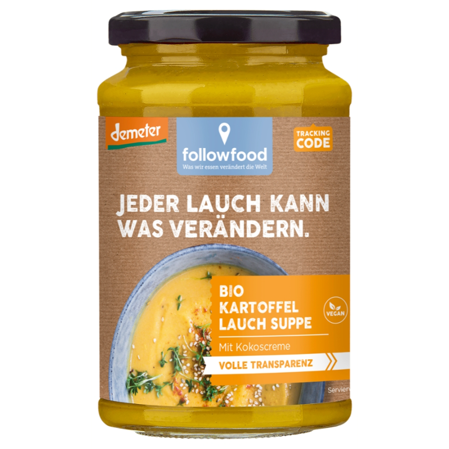 Bio Kartoffel Lauch Suppe mit Kokoscreme