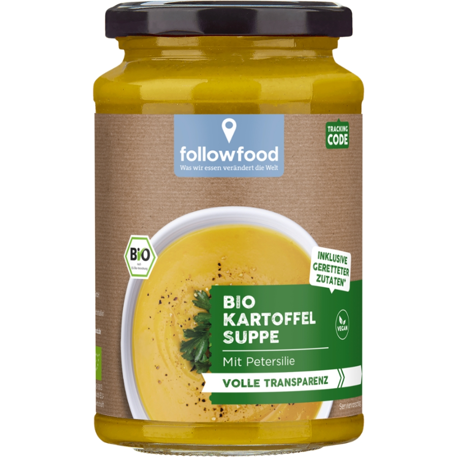 Bio Kartoffelsuppe mit Petersilie