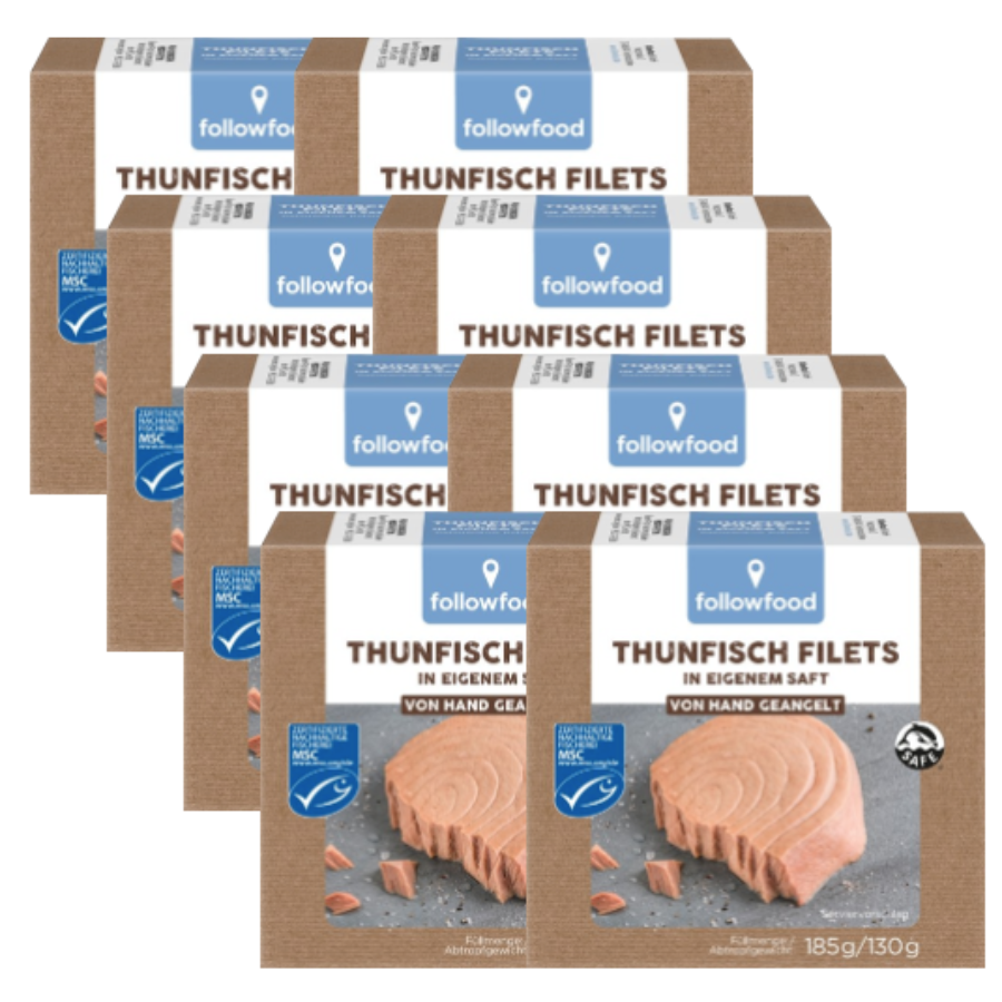 Thunfisch Filets in eigenem Saft, Karton 8 Stk.