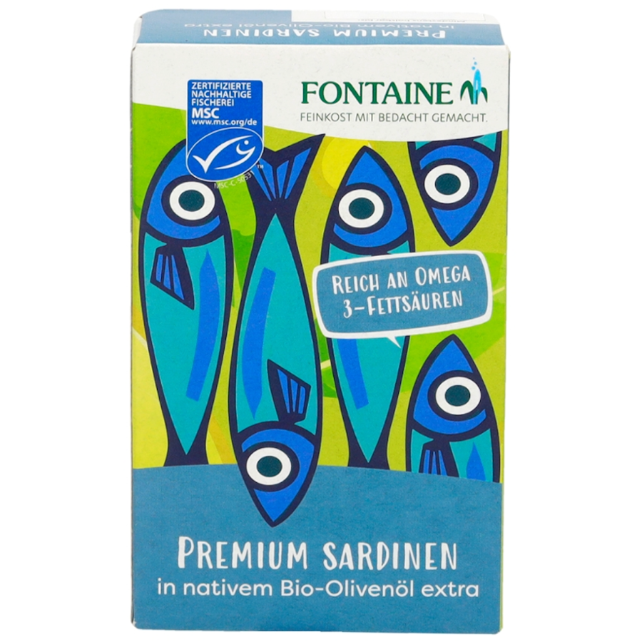 Bio Sardinen mit Haut & Gräten in Olivenöl