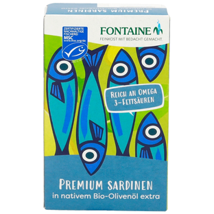 Bio Sardinen mit Haut & Gräten in Olivenöl