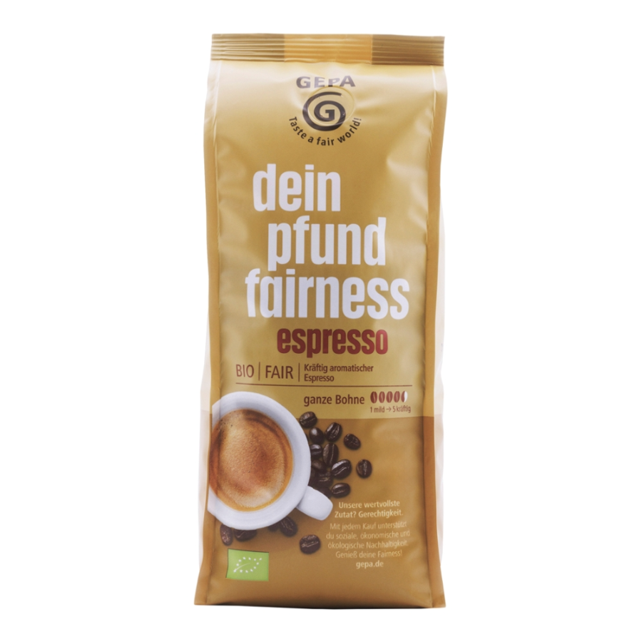Bio Espresso "dein pfund fairness", ganze Bohne