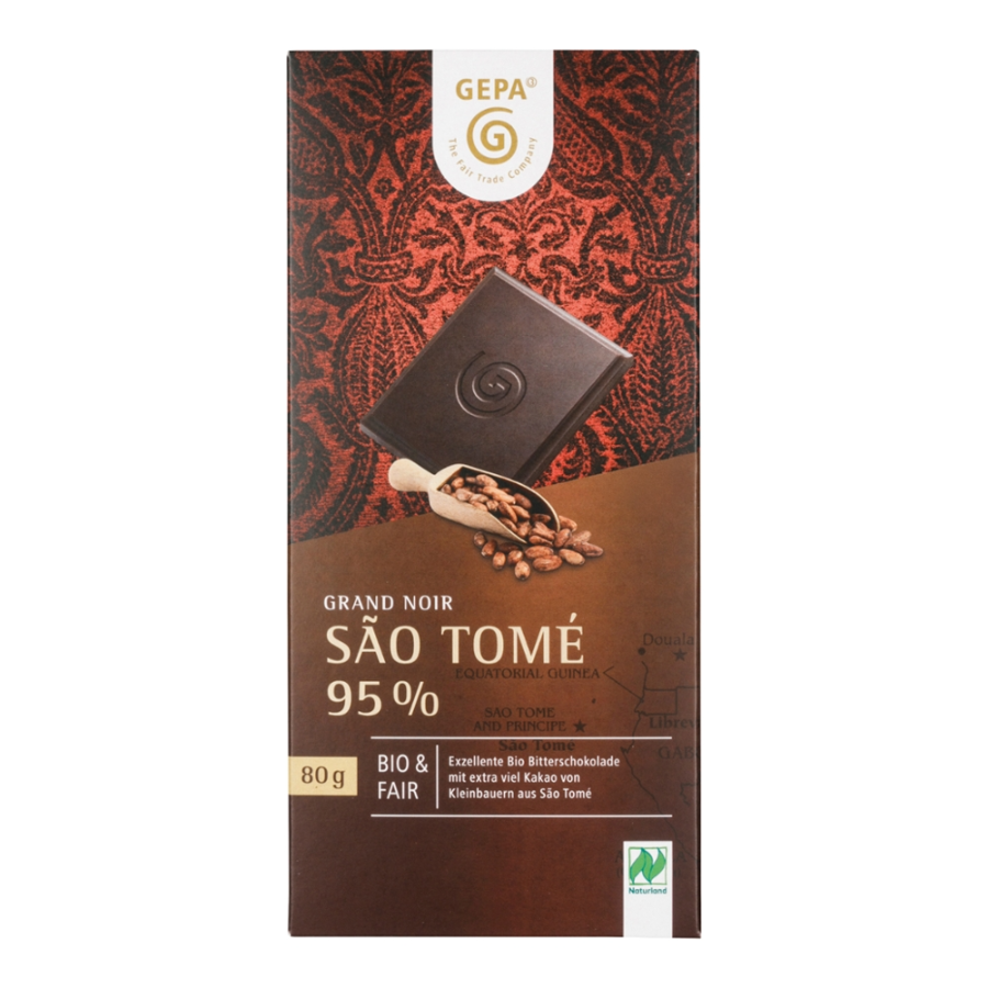 Bio Schokolade Grand Noir Sao Tomé 95% Kakao, vegan