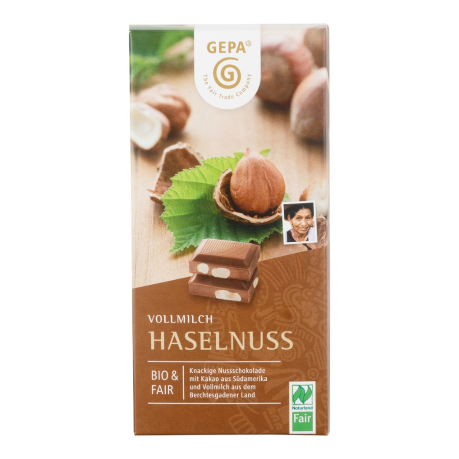 Bio Schokolade Vollmilch Haselnuss