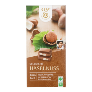 Bio Schokolade Vollmilch Haselnuss