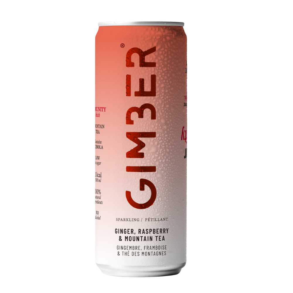 Boisson pétillante gingembre framboise bio