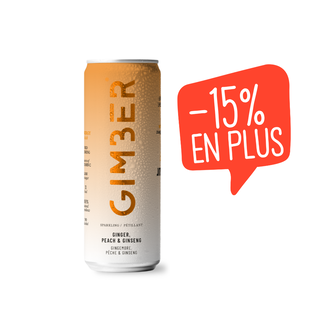 Boisson pétillante gingembre pêche bio