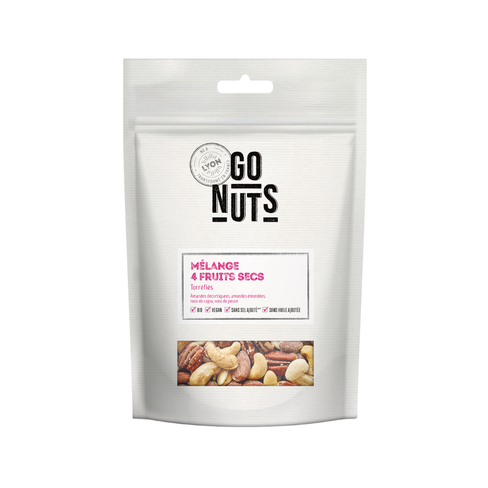 Mélange 4 fruits secs torréfiés bio