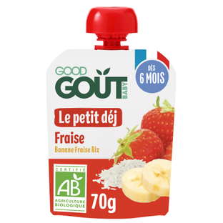 Gourde petit déj fraise bio